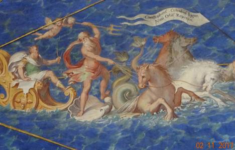 Фреска с морскими конями